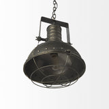 Industrial Caged Black Metal Hanging Light - Homeroots
