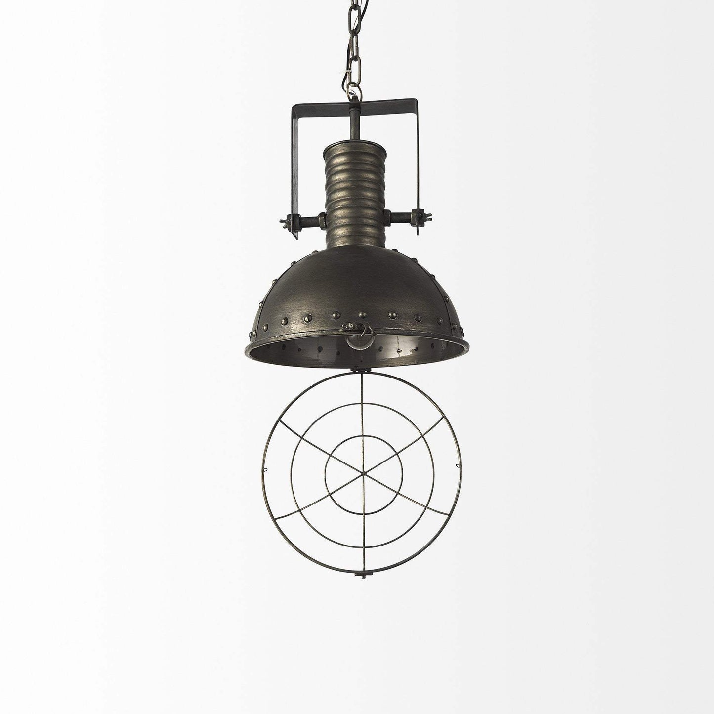 Industrial Caged Black Metal Hanging Light - Homeroots - Flyclothing LLC