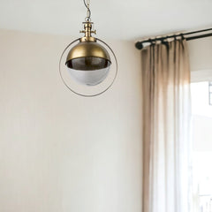 Gold Metal Sphere Pendant Hanging Light - Homeroots