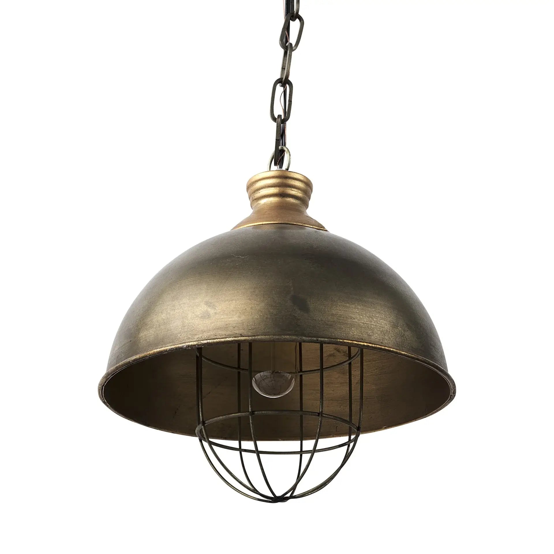 Distressed Bronze Metal Dome Hanging Light - Homeroots - Flyclothing LLC