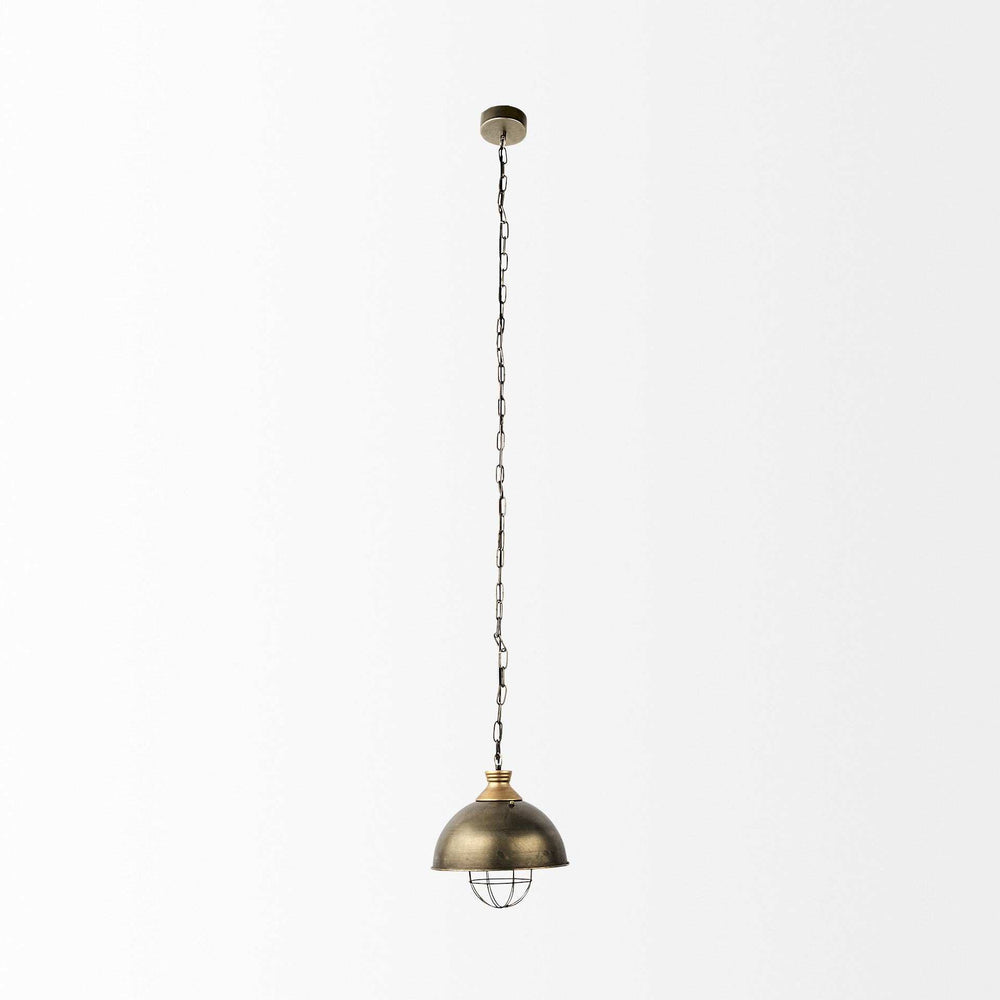 Distressed Bronze Metal Dome Hanging Light - Homeroots - Flyclothing LLC