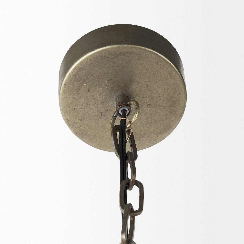 Distressed Bronze Metal Dome Hanging Light - Homeroots - Flyclothing LLC