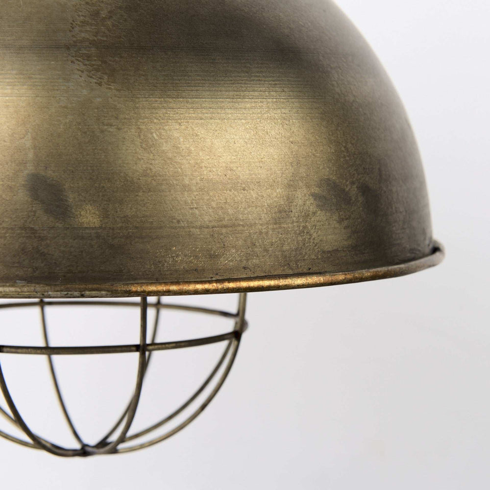 Distressed Bronze Metal Dome Hanging Light - Homeroots - Flyclothing LLC