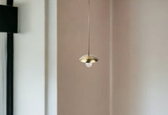 Hammered Gold Metal Hanging Pendant Light - Homeroots