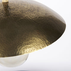 Hammered Gold Metal Hanging Pendant Light - Homeroots