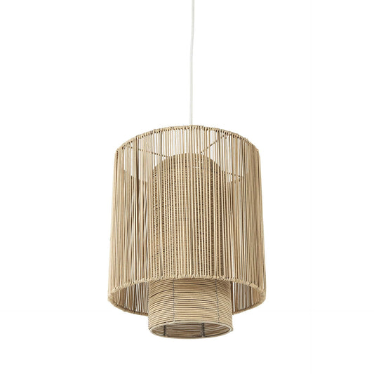 Natural Cane Cylindrical Hanging Pendant Light - Homeroots
