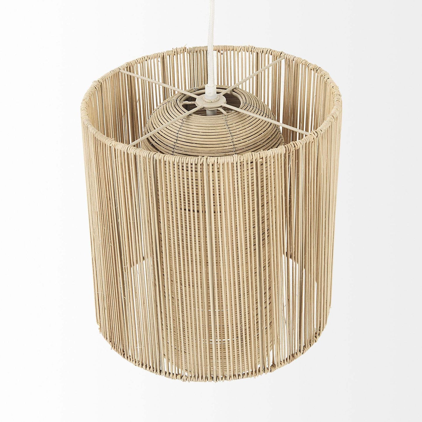 Natural Cane Cylindrical Hanging Pendant Light - Homeroots - Flyclothing LLC