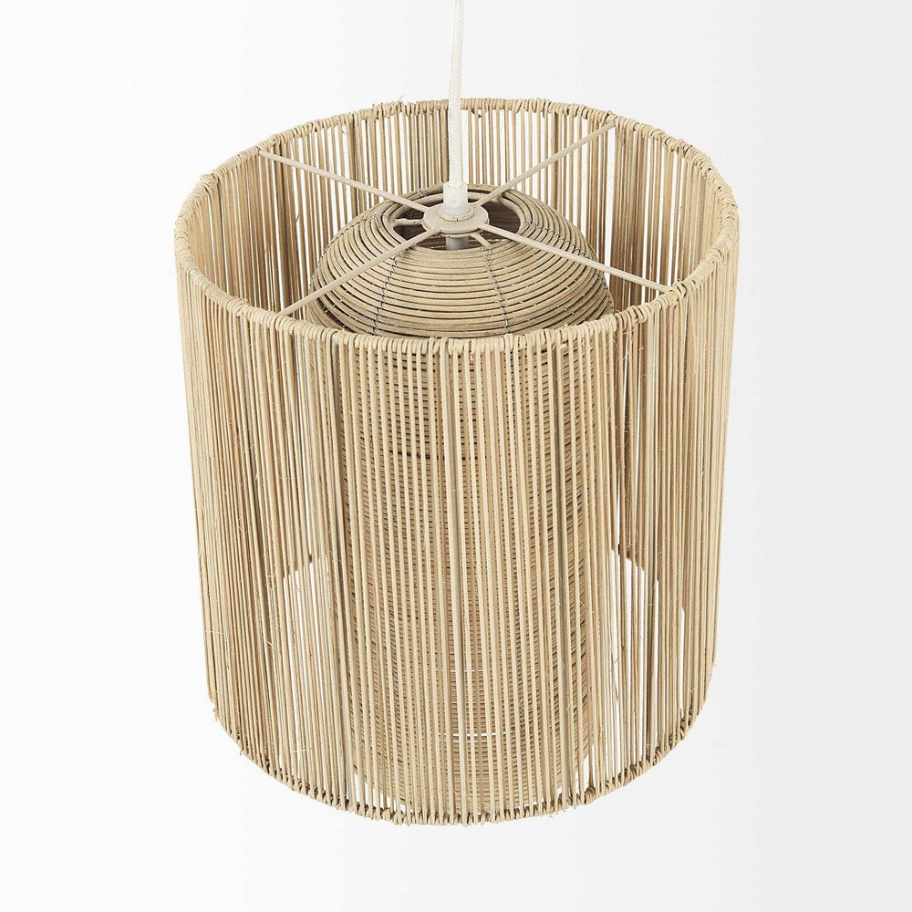 Natural Cane Cylindrical Hanging Pendant Light - Homeroots - Flyclothing LLC