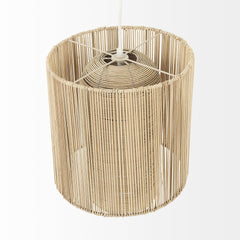 Natural Cane Cylindrical Hanging Pendant Light - Homeroots