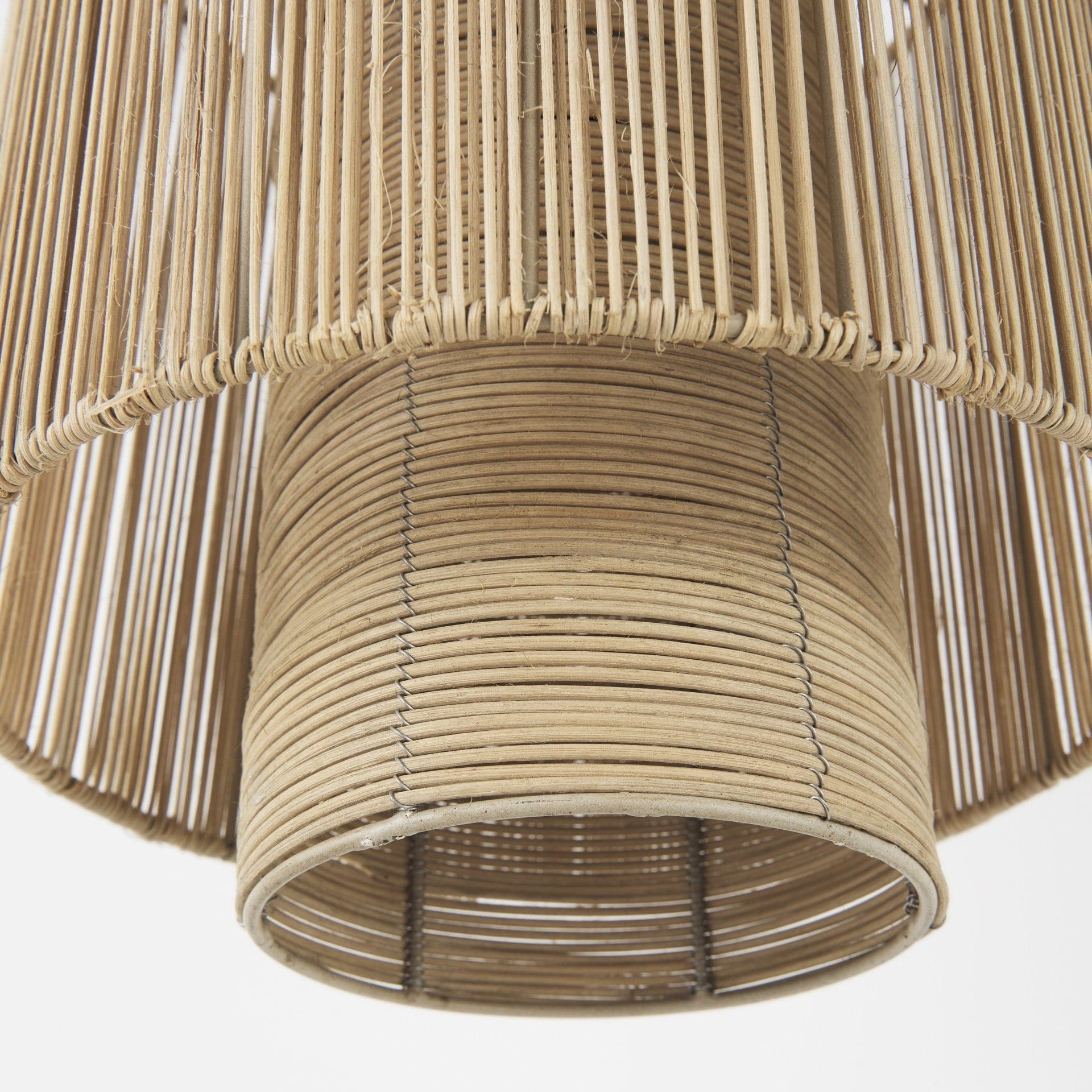 Natural Cane Cylindrical Hanging Pendant Light - Homeroots
