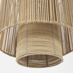 Natural Cane Cylindrical Hanging Pendant Light - Homeroots