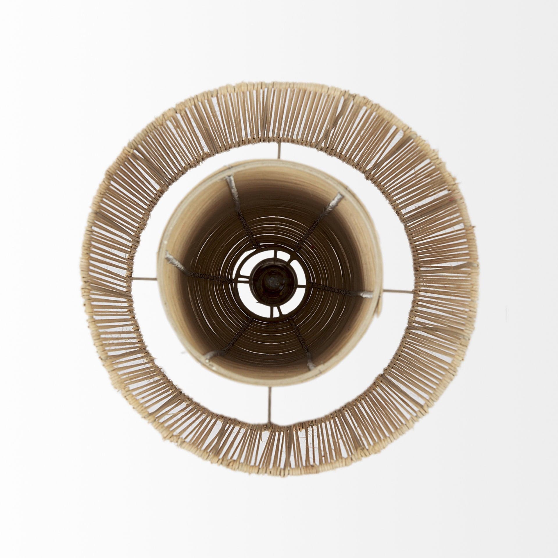 Natural Cane Cylindrical Hanging Pendant Light - Homeroots