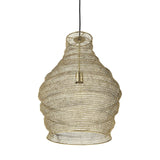 Gold Metal Wire Mesh Hanging Pendant Light - Homeroots