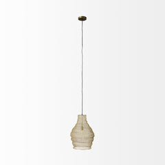 Gold Metal Wire Mesh Hanging Pendant Light - Homeroots