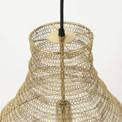 Gold Metal Wire Mesh Hanging Pendant Light - Homeroots