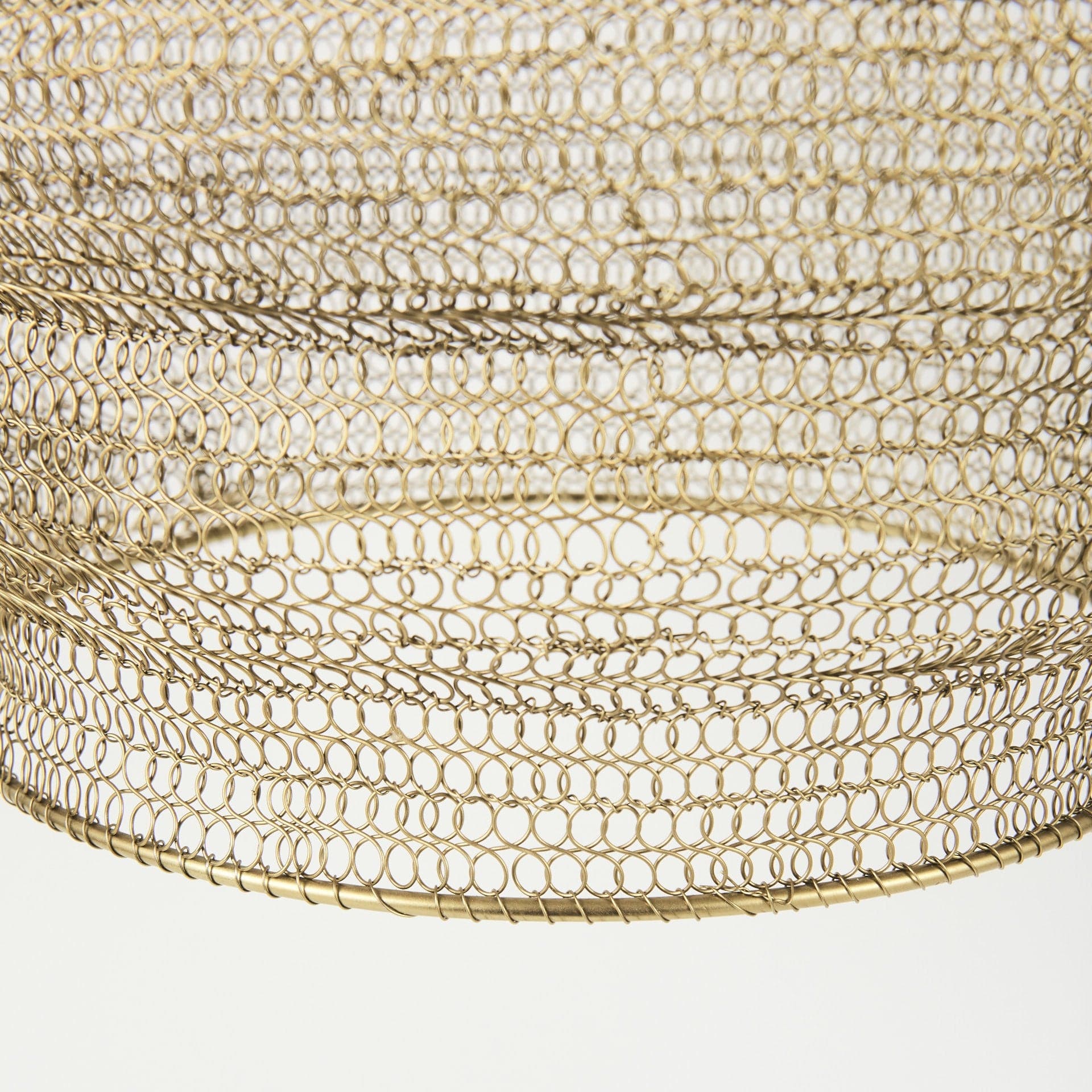 Gold Metal Wire Mesh Hanging Pendant Light - Homeroots