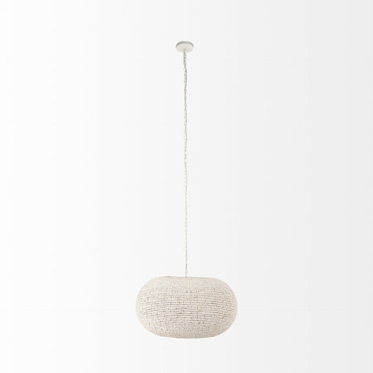 Whitewash Beaded Hanging Chandelier