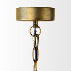 Gold Toned Metal Dome Hanging Pendant Light - Homeroots
