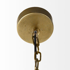 Gold Toned Metal Dome Hanging Pendant Light - Homeroots