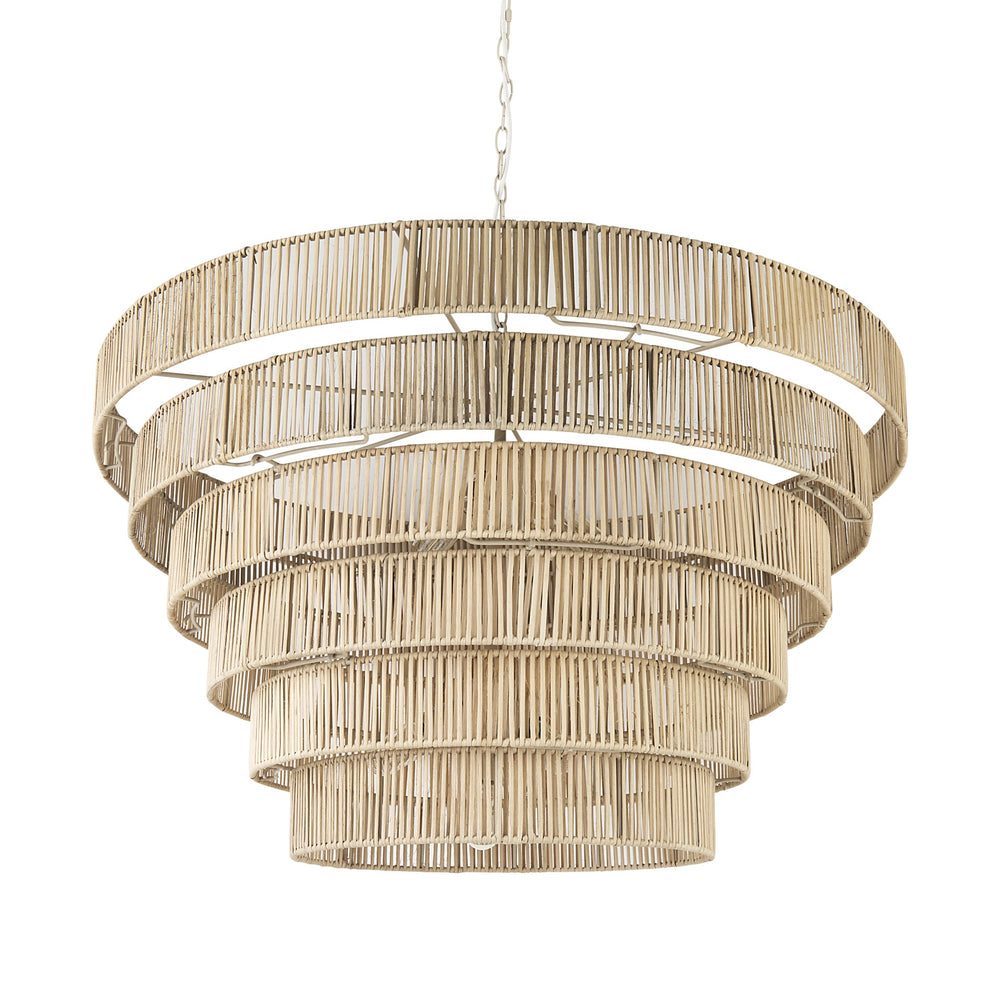 Light Brown Six Tier Hanging Chandelier - Homeroots