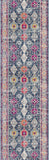 12' Runner Blue and Ivory Oriental Runner Rug - Homeroots