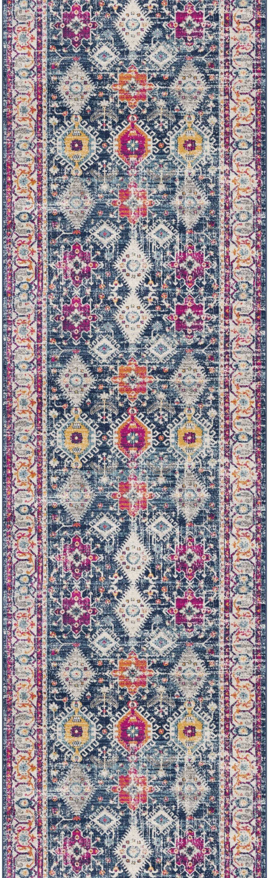 2' X 5' Blue and Ivory Oriental Area Rug - Homeroots - Flyclothing LLC