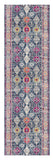 8' Runner Blue and Ivory Oriental Runner Rug - Homeroots