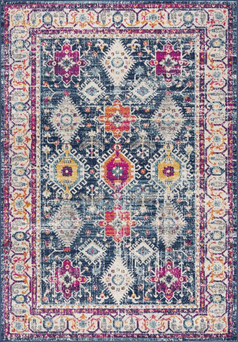 4' X 6' Blue and Ivory Oriental Area Rug - Homeroots - Flyclothing LLC