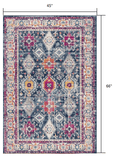 4' X 6' Blue and Ivory Oriental Area Rug - Homeroots