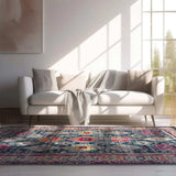 8' X 10' Blue and Ivory Oriental Area Rug - Homeroots - Flyclothing LLC