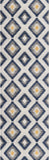 2' X 4' Blue Ikat Kilim Area Rug - Homeroots