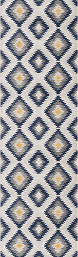 2' X 5' Blue Ikat Kilim Area Rug - Homeroots - Flyclothing LLC