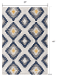 2' X 5' Blue Ikat Kilim Area Rug - Homeroots