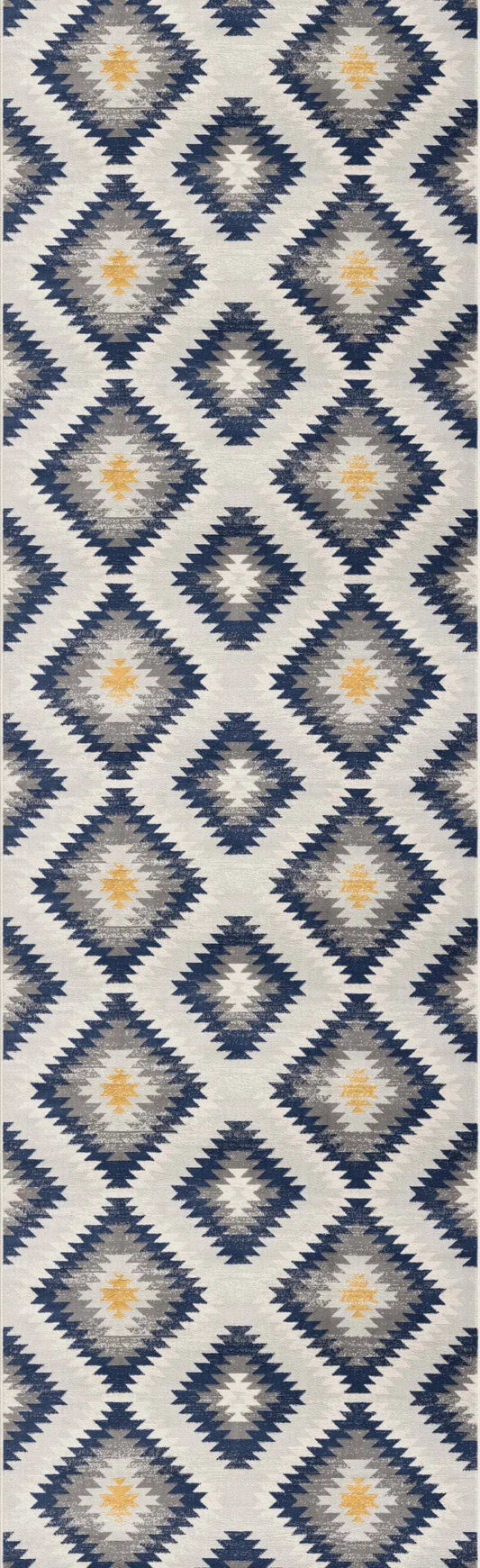 2' X 6' Blue Ikat Kilim Area Rug - Homeroots - Flyclothing LLC