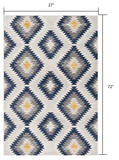 2' X 6' Blue Ikat Kilim Area Rug - Homeroots