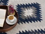 8' Blue Ikat Kilim Runner Rug - Homeroots - Flyclothing LLC