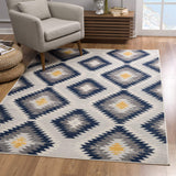 4' X 6' Blue Ikat Kilim Area Rug - Homeroots - Flyclothing LLC