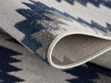 5' X 7' Blue Ikat Kilim Area Rug - Homeroots