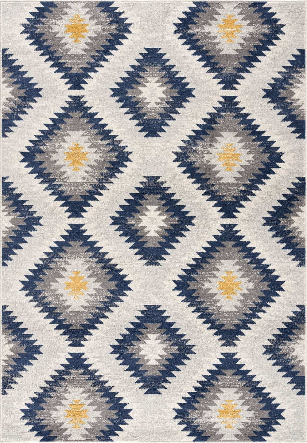 5' X 7' Blue Ikat Kilim Area Rug - Homeroots - Flyclothing LLC