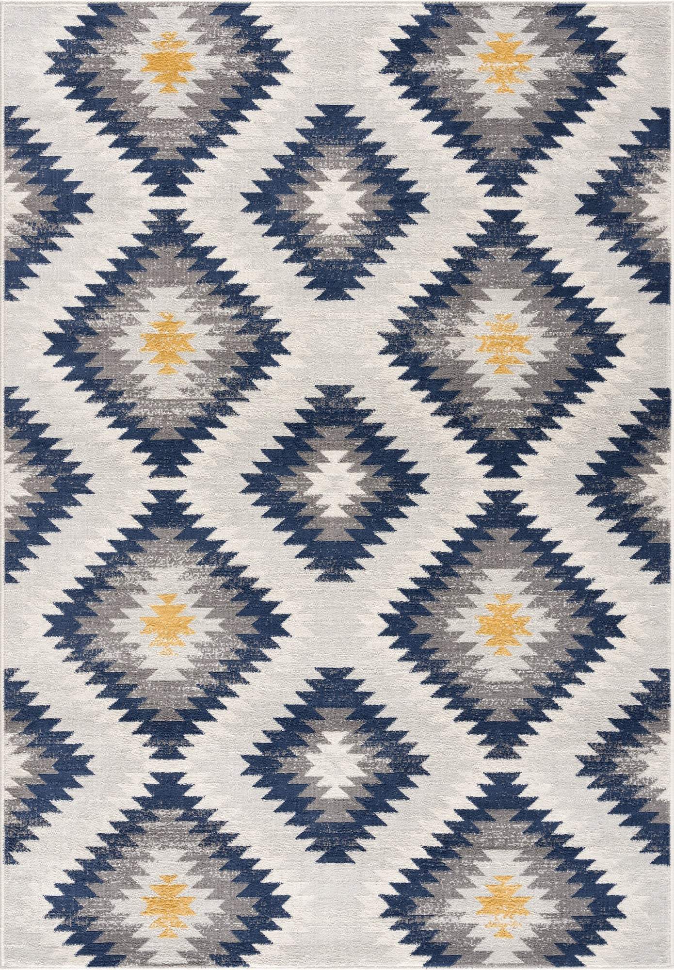 6' X 9' Blue Ikat Kilim Area Rug - Homeroots - Flyclothing LLC