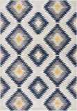 6' X 9' Blue Ikat Kilim Area Rug - Homeroots