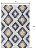 6' X 9' Blue Ikat Kilim Area Rug - Homeroots