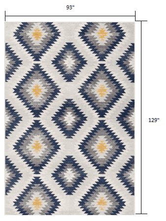 8' X 10' Blue Ikat Kilim Area Rug - Homeroots - Flyclothing LLC