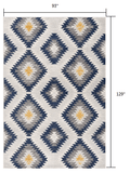 8' X 10' Blue Ikat Kilim Area Rug - Homeroots