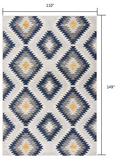 9' X 13' Blue and Gray Kilim Pattern Area Rug - Homeroots