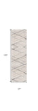 10' Runner Gray and Ivory Geometric Runner Rug - Homeroots