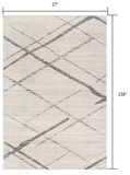 13' Runner Gray and Ivory Geometric Runner Rug - Homeroots