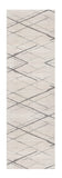 15' Runner Gray and Ivory Geometric Runner Rug - Homeroots