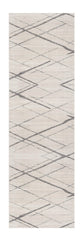 15' Runner Gray and Ivory Geometric Runner Rug