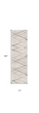 15' Runner Gray and Ivory Geometric Runner Rug - Homeroots
